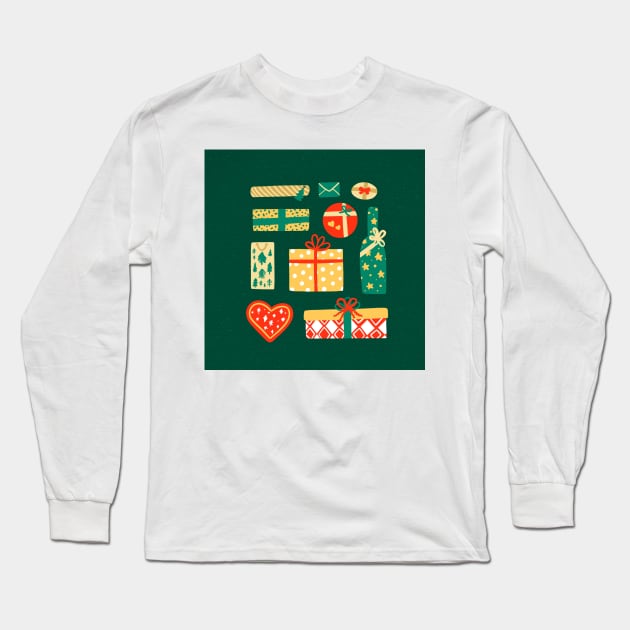 Christmas Gifts Long Sleeve T-Shirt by Salty Siren Studios